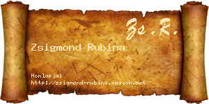 Zsigmond Rubina névjegykártya